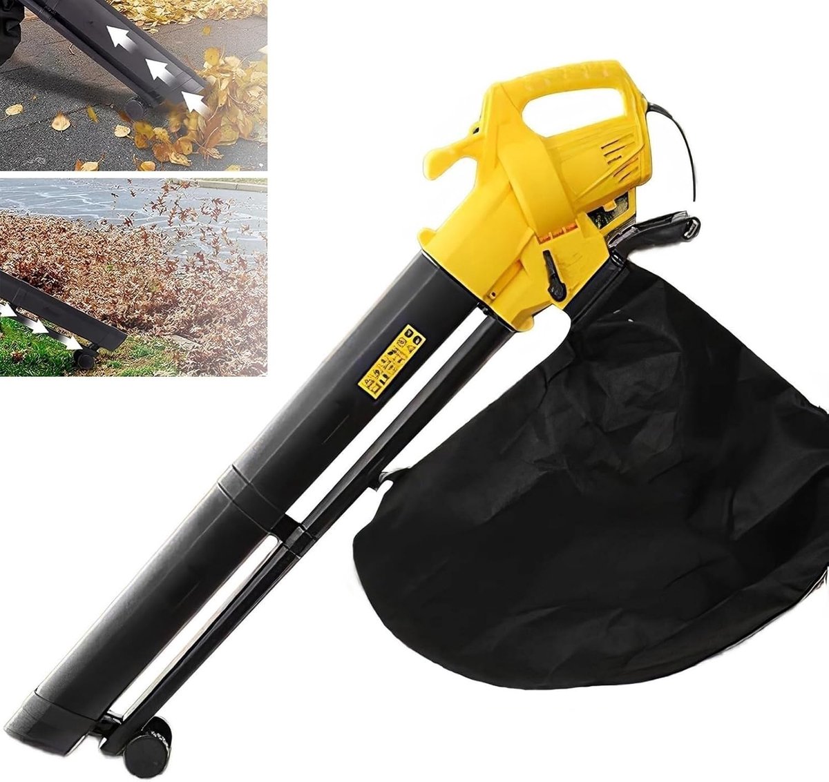 Tuinbladblazer Versnipperaar - Elektrische Tuinstofzuiger - Bladeren Opruimen - Krachtige 3000W Motor - 35L Opvangzak - Zwart