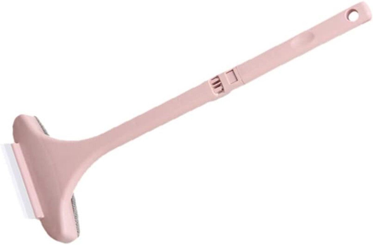 Raamwisser Set - Glasreiniger Dubbelzijdig - Schoonmaken Huis - Afneembare Handgreep - 54x21cm - Roze