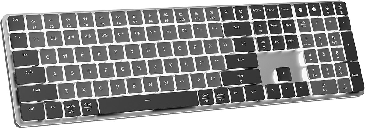 Zolveisa CX04 Air – het Full-Size Mechanische Toetsenbord (104-keys) met Ultra-Laag Aluminium Design, Stille Outemu Red Switches & Stijlvolle Witte Backlight – Compleet, Draadloos en Vermoeidheidsvrij