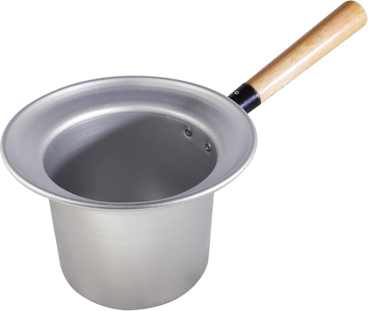 Waxpan Aluminium - Waxpot Handvat - Wax Smelten - Houten Handvat - 400 ml - Aluminium