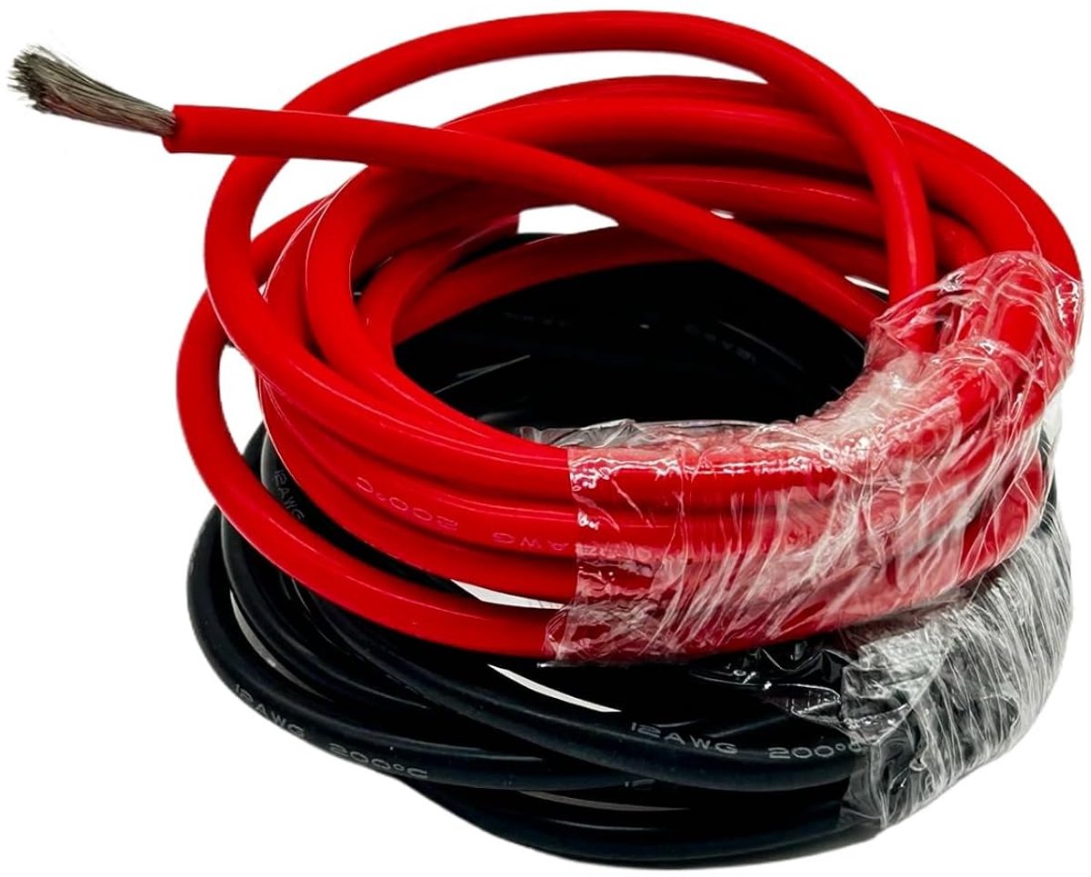 Startkabels Auto - Accukabels Verlenging - Accu Opladen - Hoge Kwaliteit Siliconen - 2 Meter - Rood Zwart