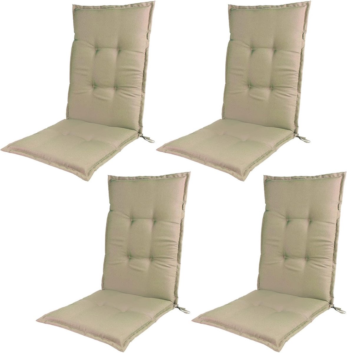 Tuinstoelkussens Hoge Rug - Buitenkussens Terrasstoel - Comfortabel Zitten - UV-bestendig Waterdicht - 120 x 50 cm - Kaki