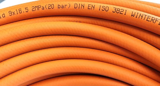 Propaan Butaan Slang - Gasslang Flexibel - Veilige Gas Aansluiting - Hoge Drukbestendig - 5 Meter - Oranje — afbeelding 5