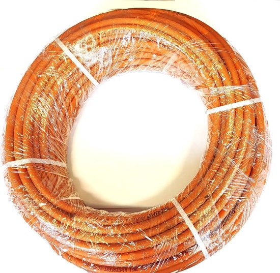 Propaan Butaan Slang - Gasslang Flexibel - Veilige Gas Aansluiting - Hoge Drukbestendig - 5 Meter - Oranje — afbeelding 4