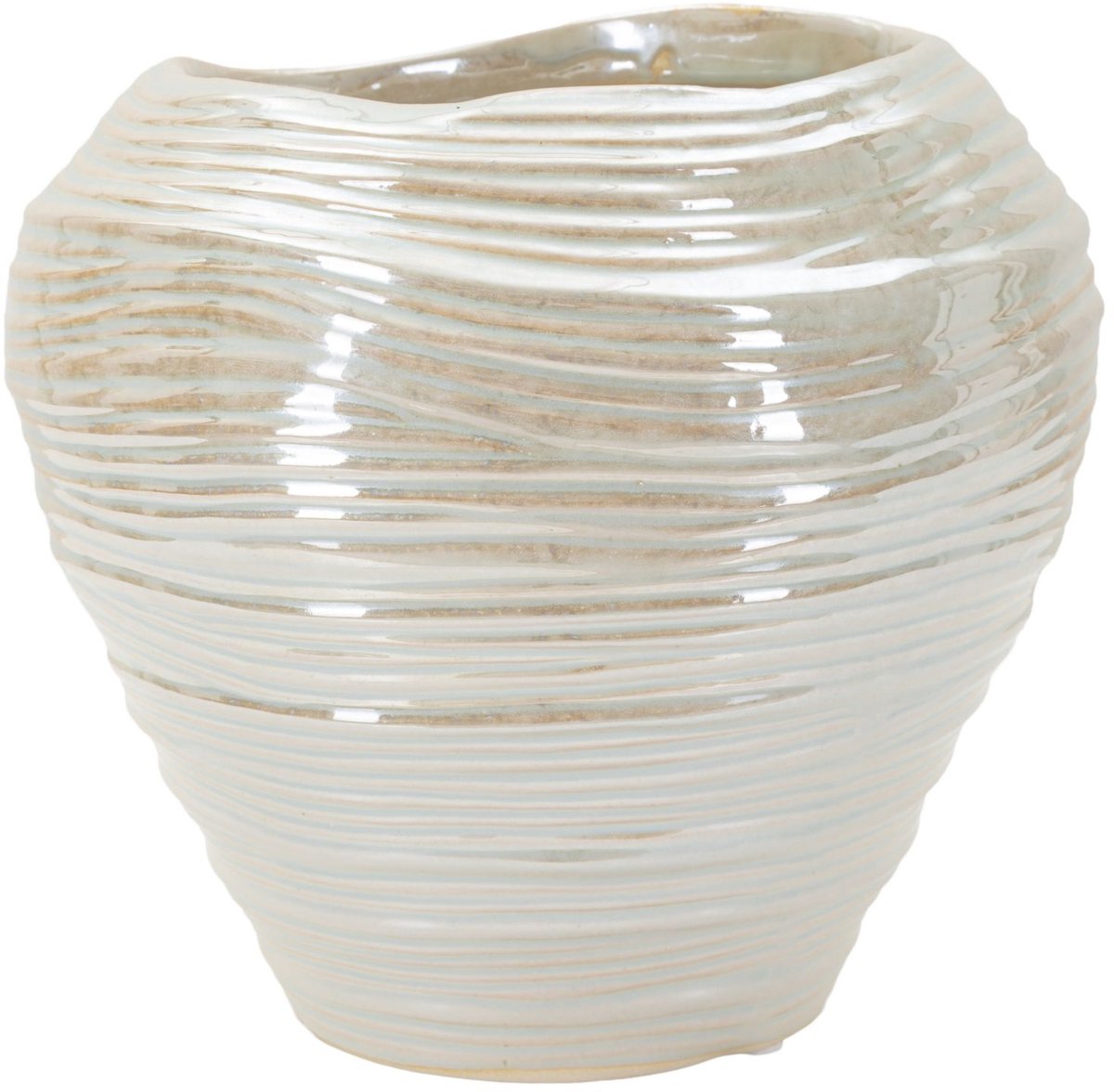Mauro Ferretti Vaas Cm Round Vase Ø 22 X 20 Pearl kleur