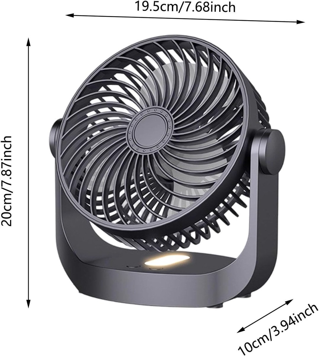 VHV - Ventilator - Tafelventilator - Luchtcirculatie Ventilator met Sfeerverlichting - Draagbare Wandventilator 1200mAh - Krachtige 3-in-1 Tafel- en Muurventilator voor Kantoor, Keuken en Badkamer - Wit thumbnail 4