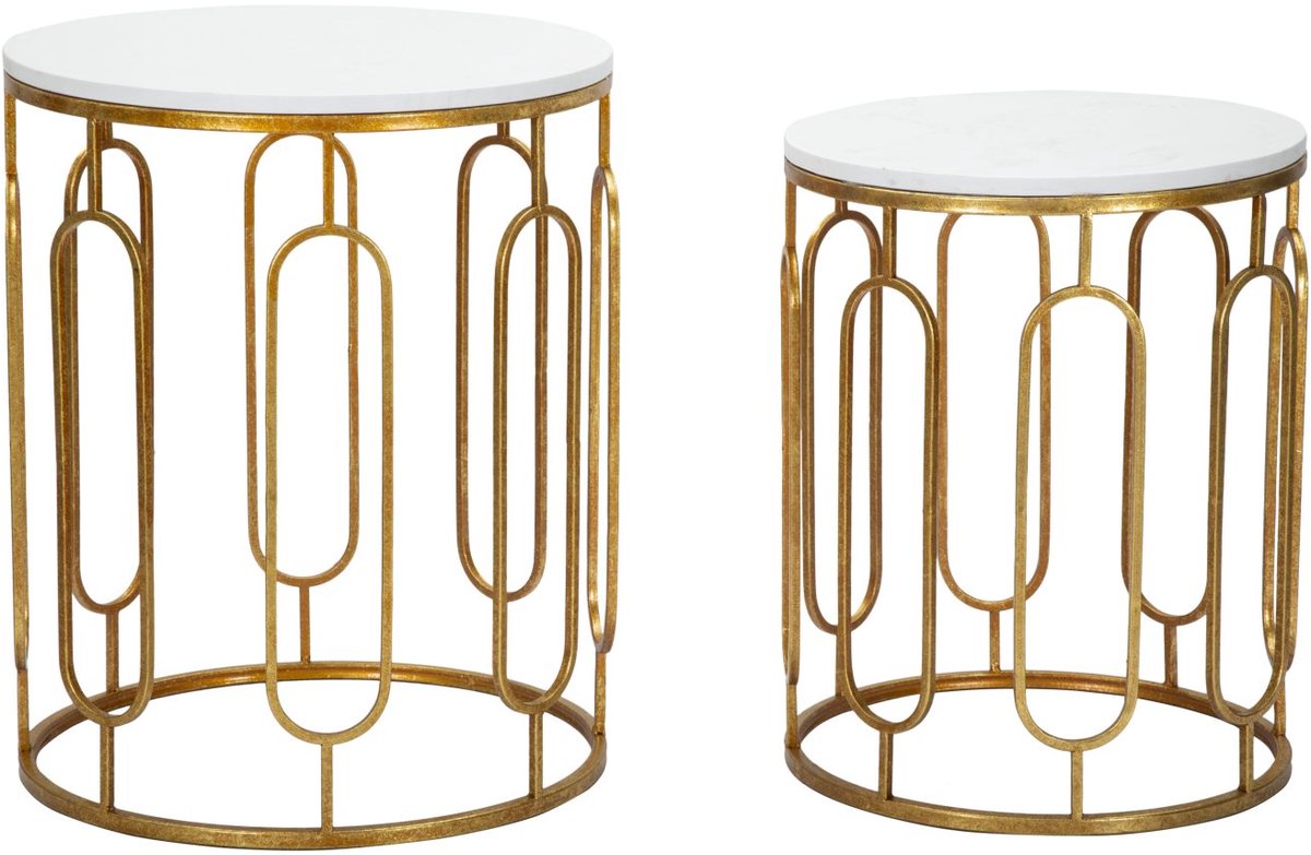 Mauro Ferretti Tafel Tory Marble Couple 46×55 cm Goud
