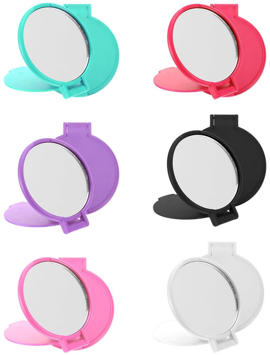 Dailygoods- Make-upspiegel 12 stuks - Opvouwbare spiegel - Draagbare ronde spiegel - Compacte zakspiegel - Voor vrouwen/meisjes - Hoogwaardig glas - Reisspiegel