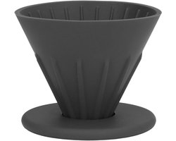 Opvouwbare Koffiehouder - Draagbare Kegel - Thuisgebruik Kantoor - Siliconen Materiaal - 10.5 cm Hoog - Zwart
