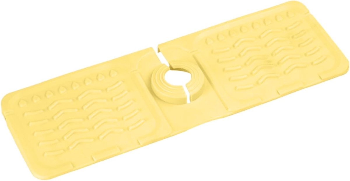 Keukenkraanmat - Wastafelmat - Achterkraan Drogen - Efficiënte Afwatering - 30.5 cm - Geel
