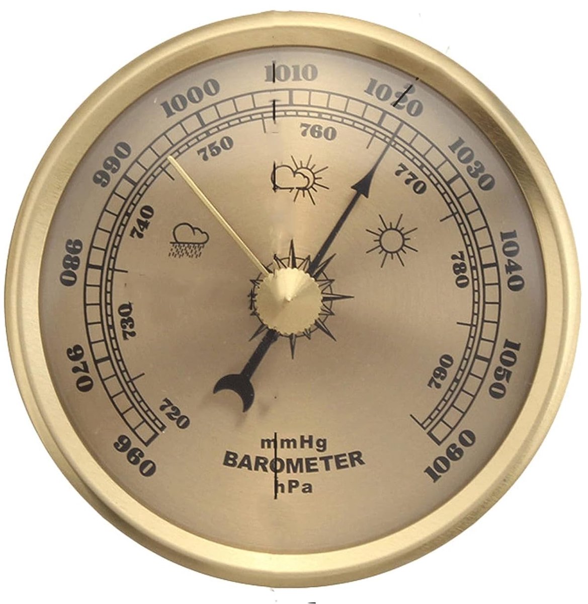 Weerstation - Barometer Hygrometer - Weersvoorspelling Buiten - 3-in-1 Functie - 70 mm Diameter - Zilverkleurig