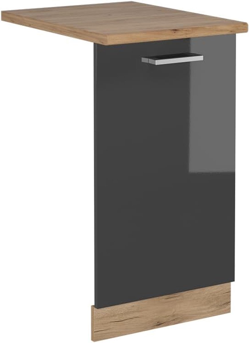 Vaatwasser paneel Keuken front Keuken opfrissen Volledig geïntegreerd 45 cm breed Antraciet hoogglans
