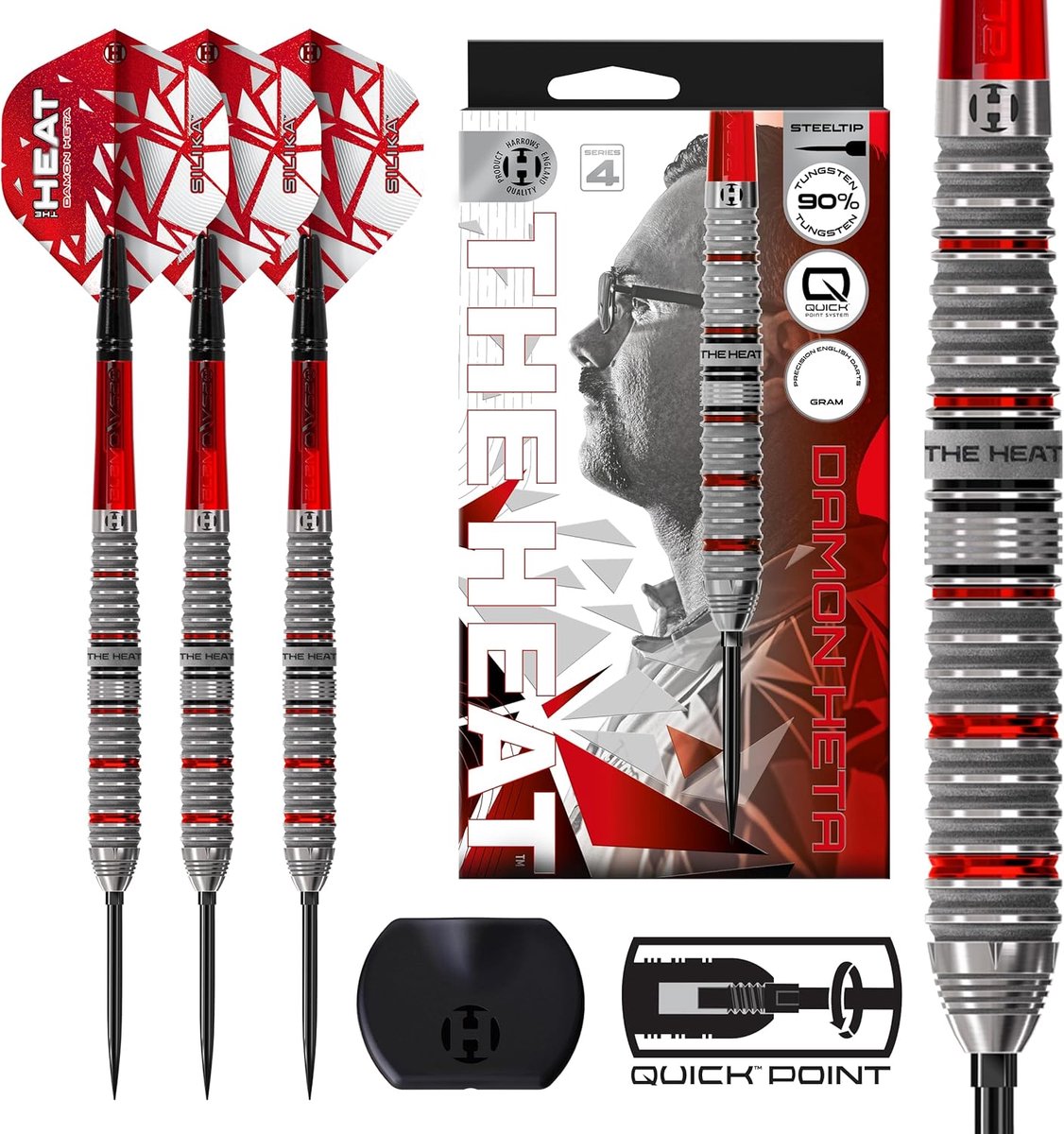 Stalen Darts Set - Wolfraam Darts - Precisie Spel - Verwisselbare Tips - 23 gram - Zwart