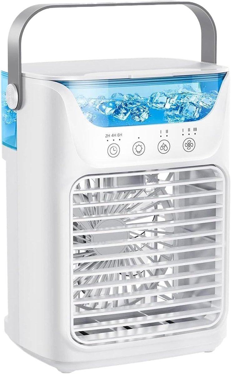 Draagbare Ventilator - Mist Ventilator - Persoonlijke Verkoeling - 3 Snelheden - 15x19x15 cm - Wit