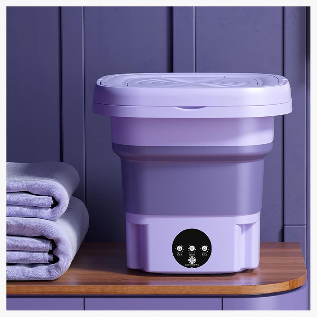 Opvouwbare Wasmachine Mini Wasmachine Kleine Was Met Droogcentrifuge 8L Capaciteit Paars