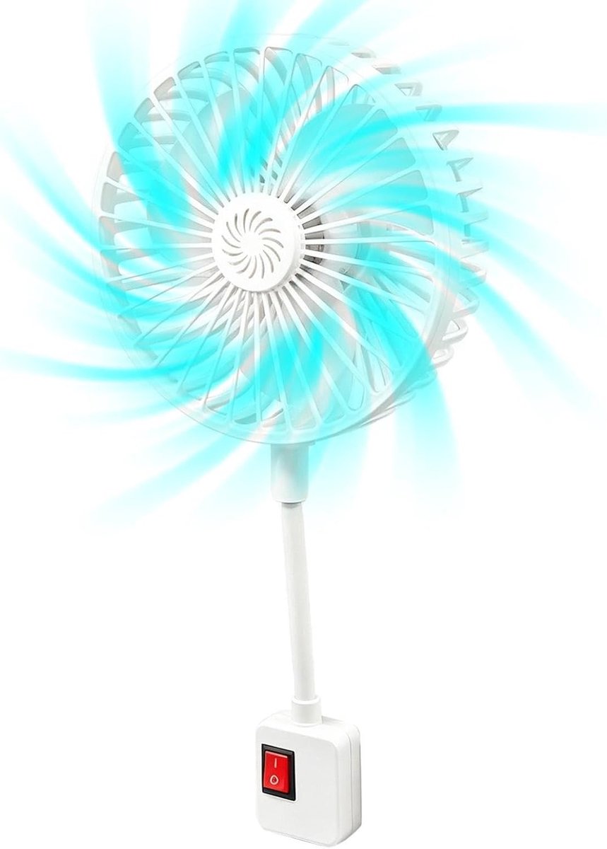 Ventilator Kamer - Mini ventilator - Persoonlijke koeling - Flexibele zwanenhals - 12 cm - Uniek