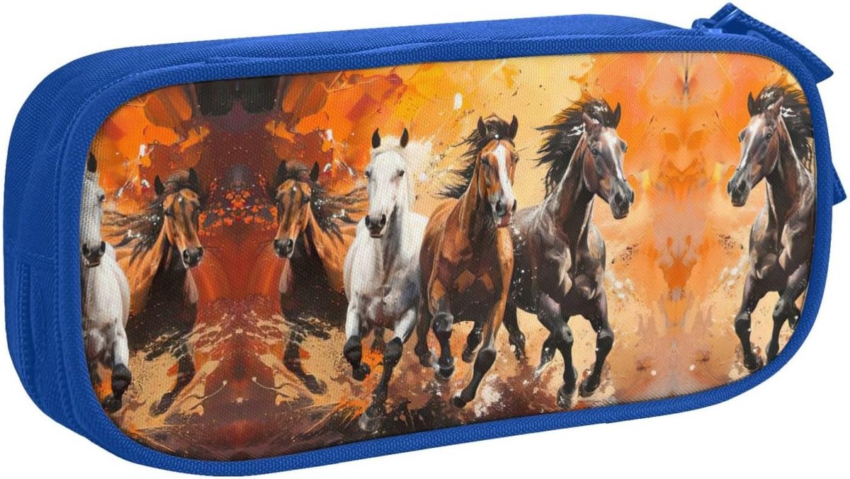 Kunst etui - Pennenzak etui - Kantoor school - Meerdere vakken - Grote capaciteit - Blauw