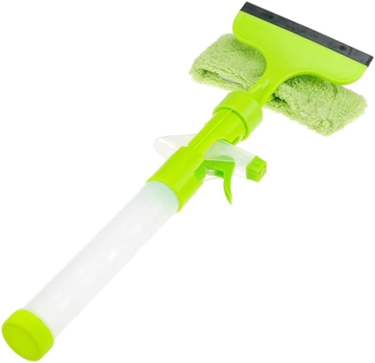 Ruitenwasser Set - Glasreiniger Tool - Streeploos Schoonmaken - Wasbare Schuurspons - 31.5 cm - Groen