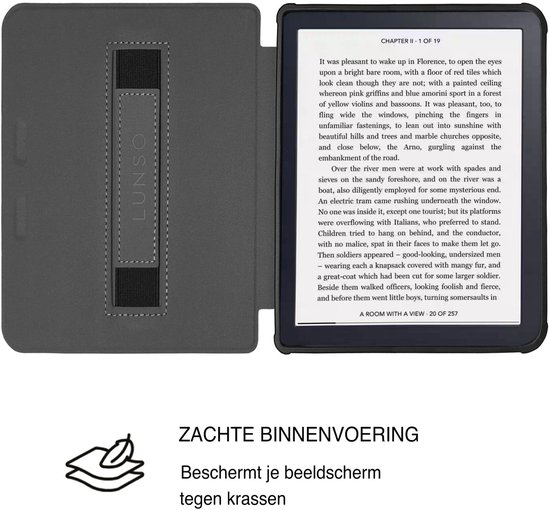 Lunso Geschikt voor Kobo Clara BW / Clara Colour hoesje (6 inch) - Vegan Saffiano Leren Sleep Cover - Oh Deer! — afbeelding 2