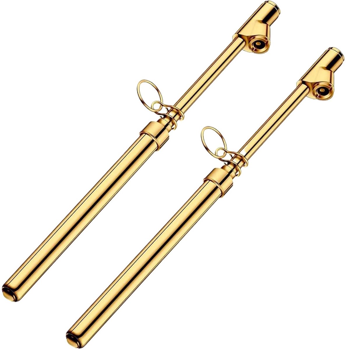 Bandenspanningsmeter Dubbele Kop - Luchtmeter Banden - Veilig Rijden - Zware Uitvoering - 2 Stuks - Goud