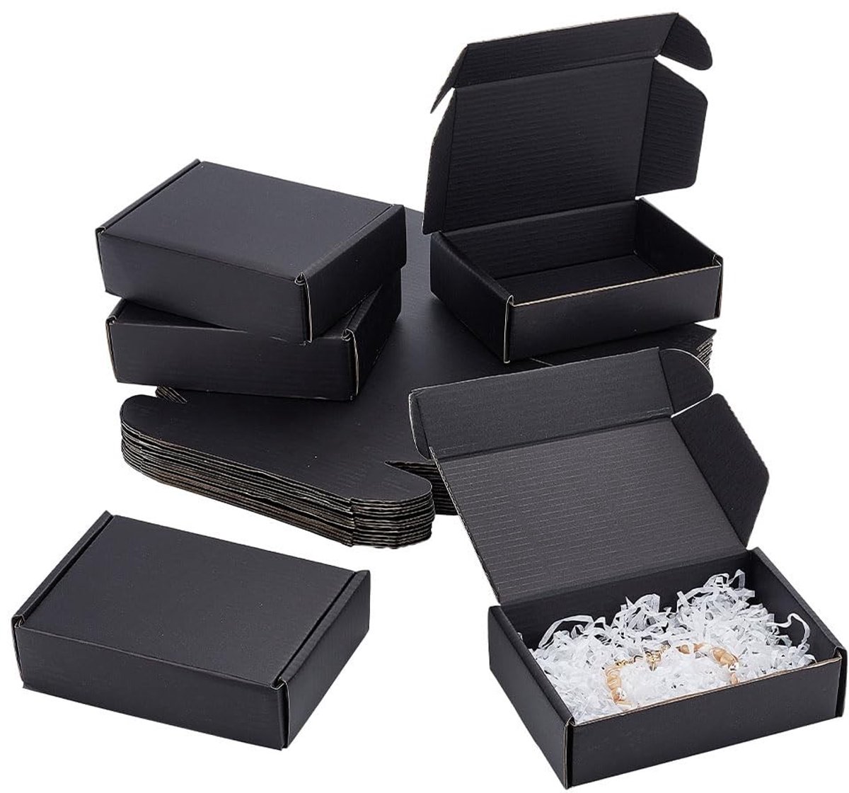 Dailygoods- Verzenddozen 20 Pack - Zwarte Geschenkdozen - Verzenddozen Kraft - Verzenddozen van Golfkarton - Milieuvriendelijk - Lichtgewicht en Robuust - Cadeauverpakking