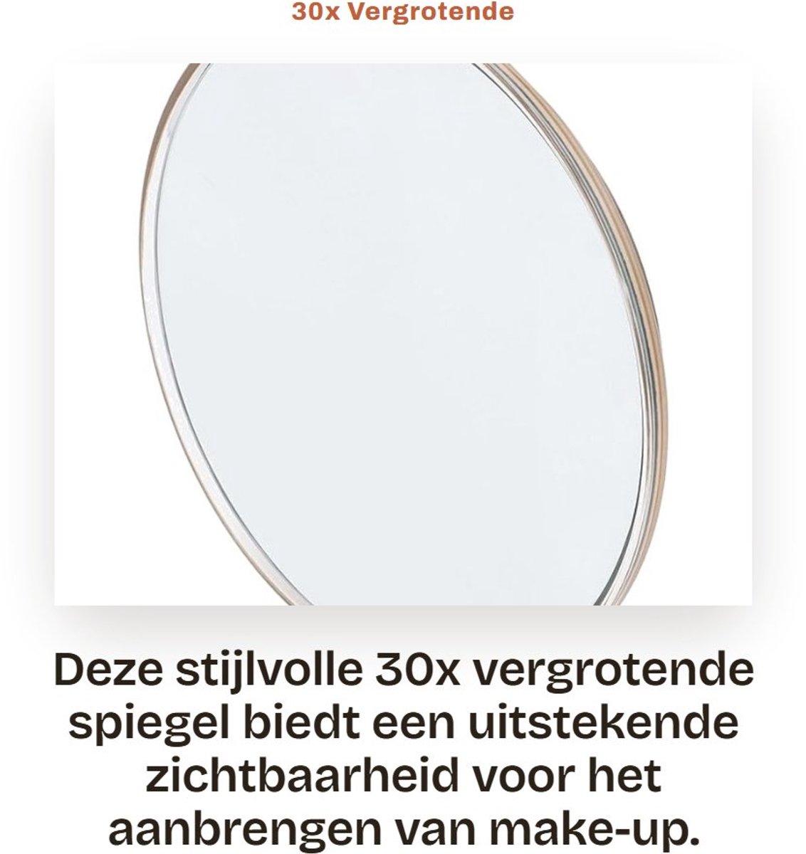 Dailygoods- Vergrotende Spiegel 30x - Ronde Make-up Spiegel - Draagbare Spiegel - Compacte Spiegel - Lichtgewicht Spiegel - Ideaal voor Detailcontrole