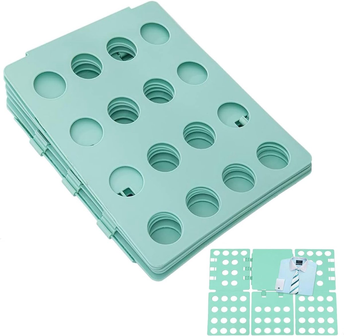 Kleding Organizer - Vouwplank Shirt - Kasten Opruimen - Driestaps Vouwen - 70 cm lengte - Blauw