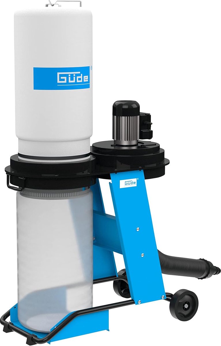 Afzuiginstallatie - Stofzuiger Werkplaats - Houtsnippers Afzuigen - Verrijdbaar Chassis - 65 Liter Tank - Blauw Wit