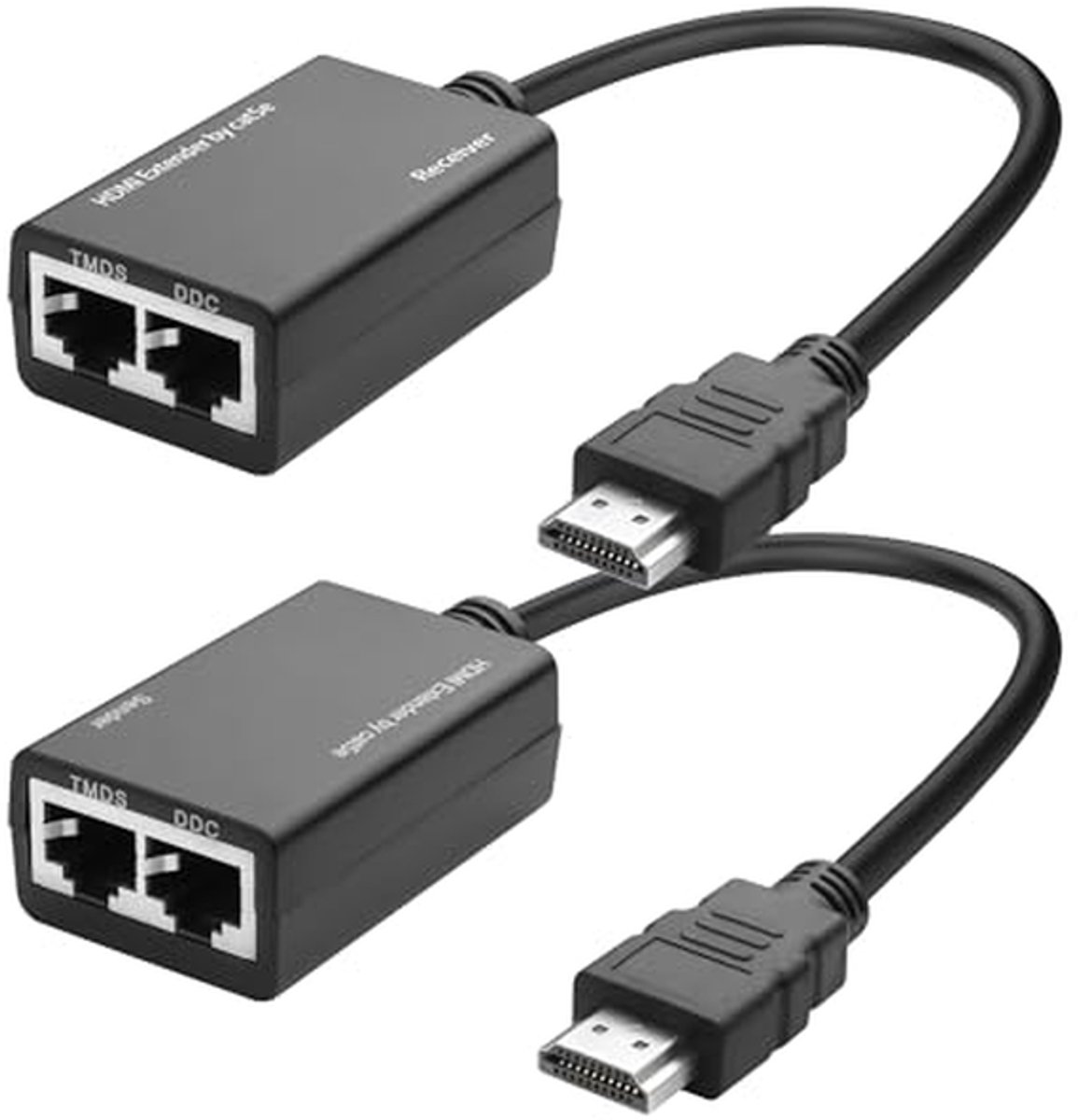 HDMI Extender - Signaal Versterker - Beeldoverdracht Uitbreiden - Tot 30 Meter - 1080p Resolutie - Zwart