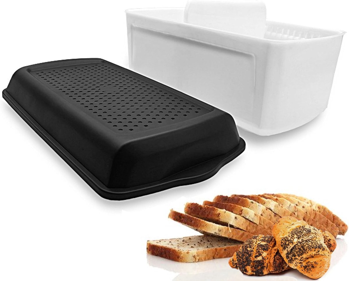 Broodtrommel Grote Capaciteit Opslag Container Brood Vers Houden Ventilatie Controle 33.5 cm Lengte Wit