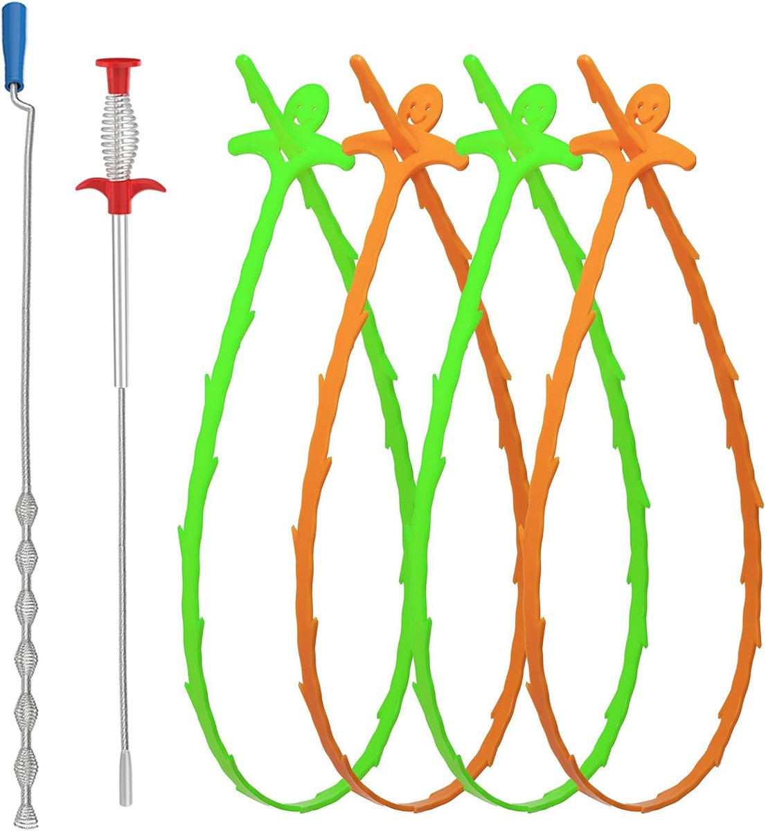 Afvoer Ontstopper - Verstoppingsverwijderaar - Leidingen Reinigen - Herbruikbaar PE Materiaal - 50 cm Lengte - Blauw