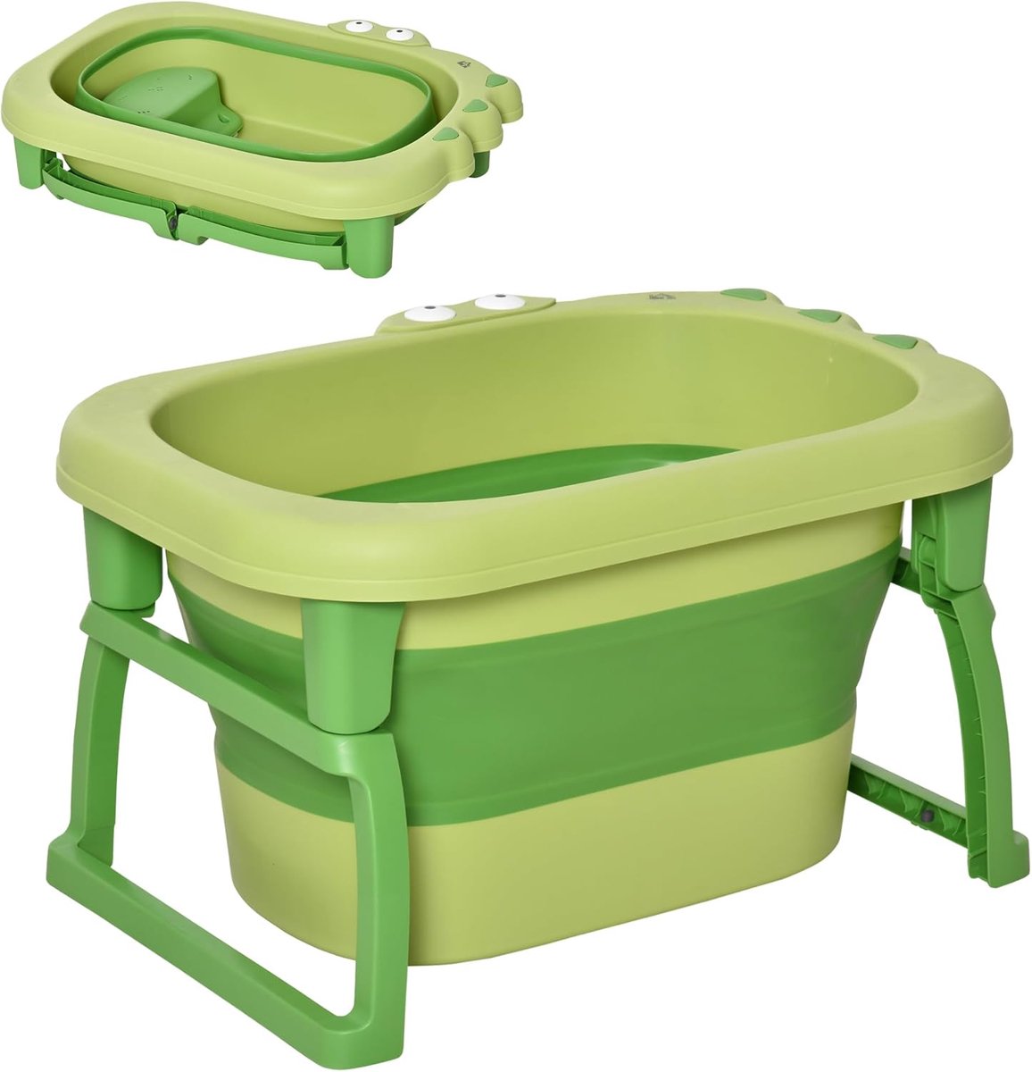 Babybadje - Opvouwbaar Bad - Veilig Wassen - 2-in-1 Ontwerp - 75 cm - Groen