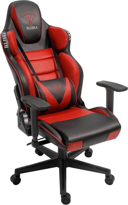 Gamingstoel - Race stoel - Comfortabel zitten - Verstelbare 2D armleuningen - Max 120 kg - Zwart rood — afbeelding 4