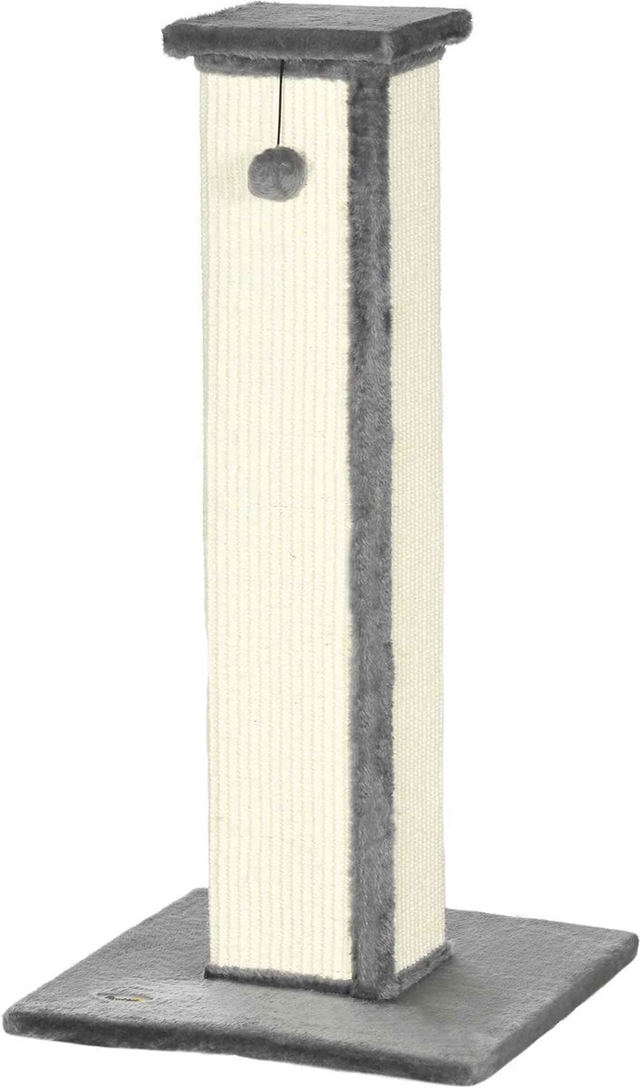 Bruinsma INEX Krabpaal - Krabpaal Voor Katten - Krabpaal Kat - Katten Speelgoed - 41Lx41Bx81H CM - Grijs