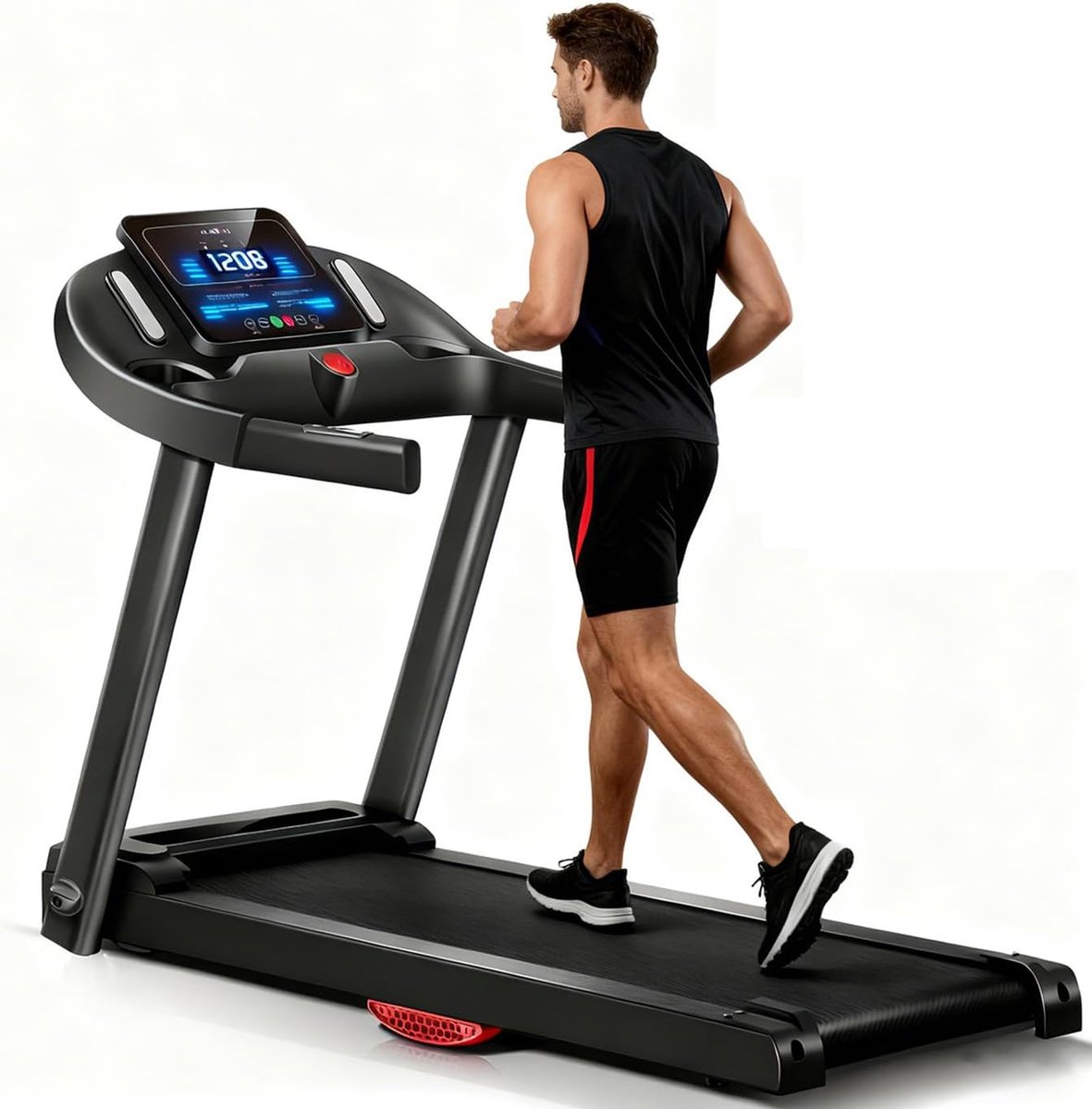 Opvouwbare Loopband - Hometrainer Fitness - Intensieve Training - 15% Helling Simulatie - 136 kg Capaciteit - Zwart