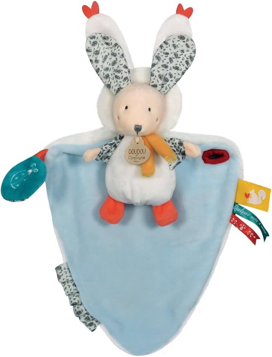 Knuffeldoek cape - Speelgoed vlinder - Baby comfort - 3-in-1 design - 25 cm - Blauw — afbeelding 4