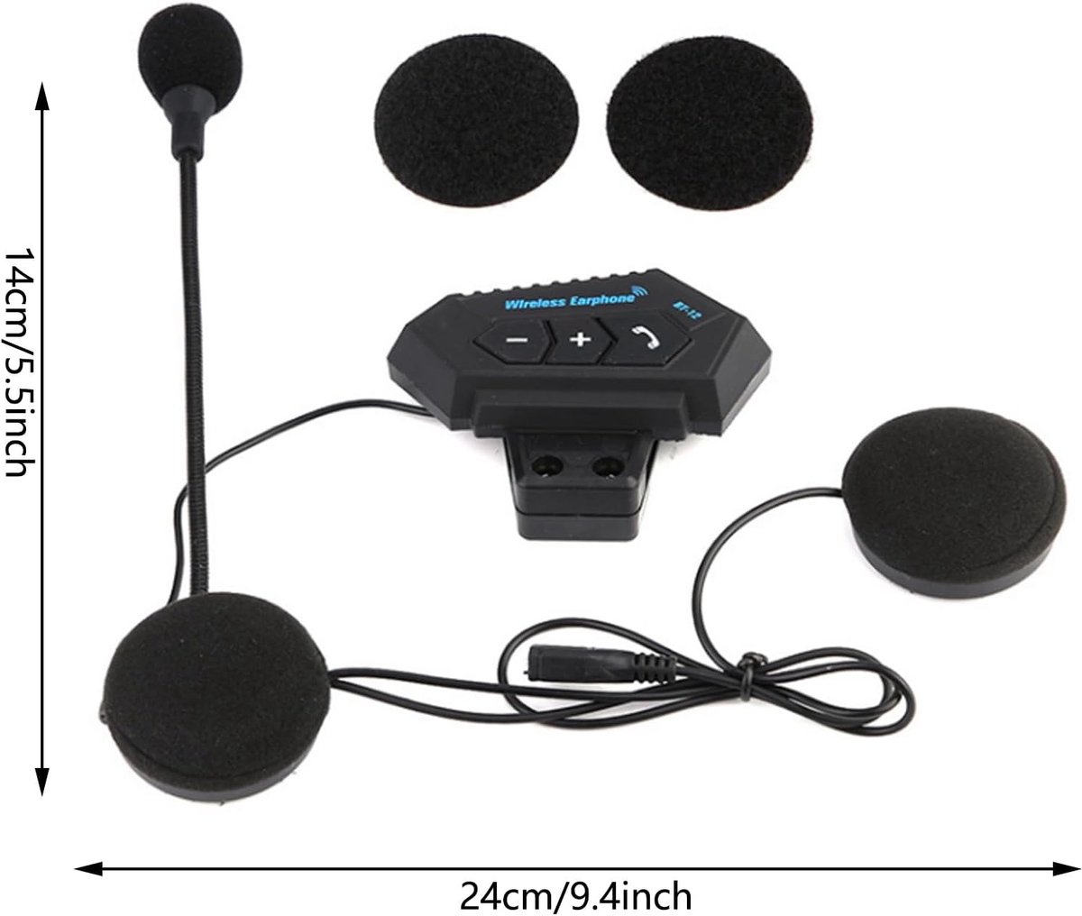 Helm Bluetooth Headset - Motorhelm Luidsprekers - Veilig Bellen - Hi-Fi Geluidskwaliteit - 1 Paar - Zwart thumbnail 4