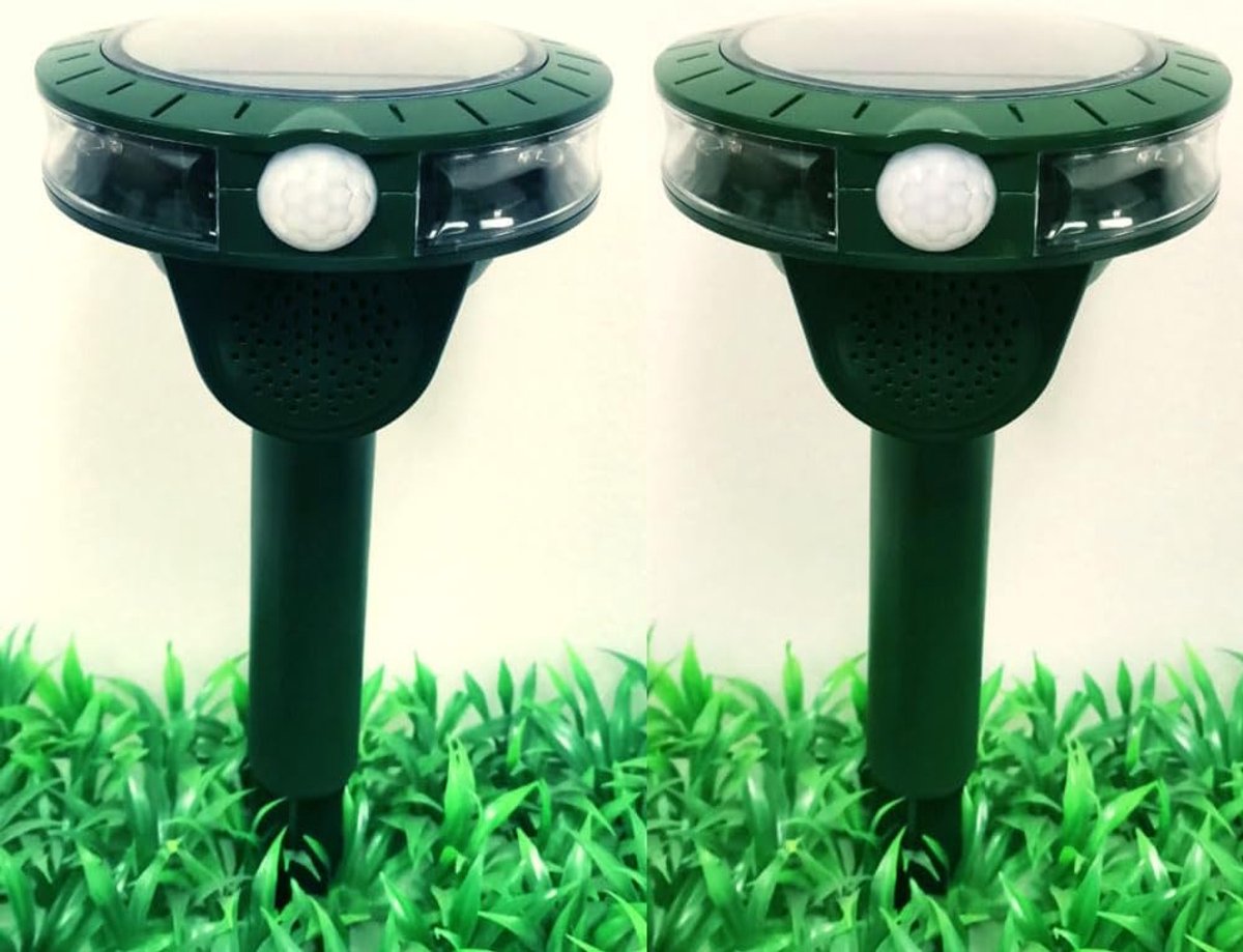 Solar Dier Afweerder - Ongedierte Verjager - Tuin Beschermen - Dubbele Frequentie Modes - 40 m² Bereik - Zwart
