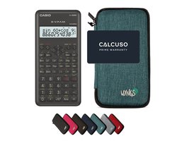 Casio fx-82MS 2nd edition incl. WYNGS Beschermhoes Turkoois - Wetenschappelijke Rekenmachine - Basis Pakket