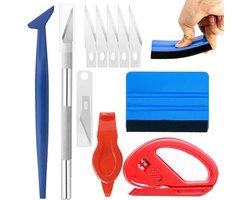 Auto Wrappe - 10 stuks - Ramen blindeer folie gereedschap - Car Wrap Gereeedschapset - Wrap Set Auto & Raamfolie - Rakel - Auto - Raam - Plastic Veiligheid Schraper - set voor het tinten van autoruiten - Installatieset voor beschermfolie op autoglas