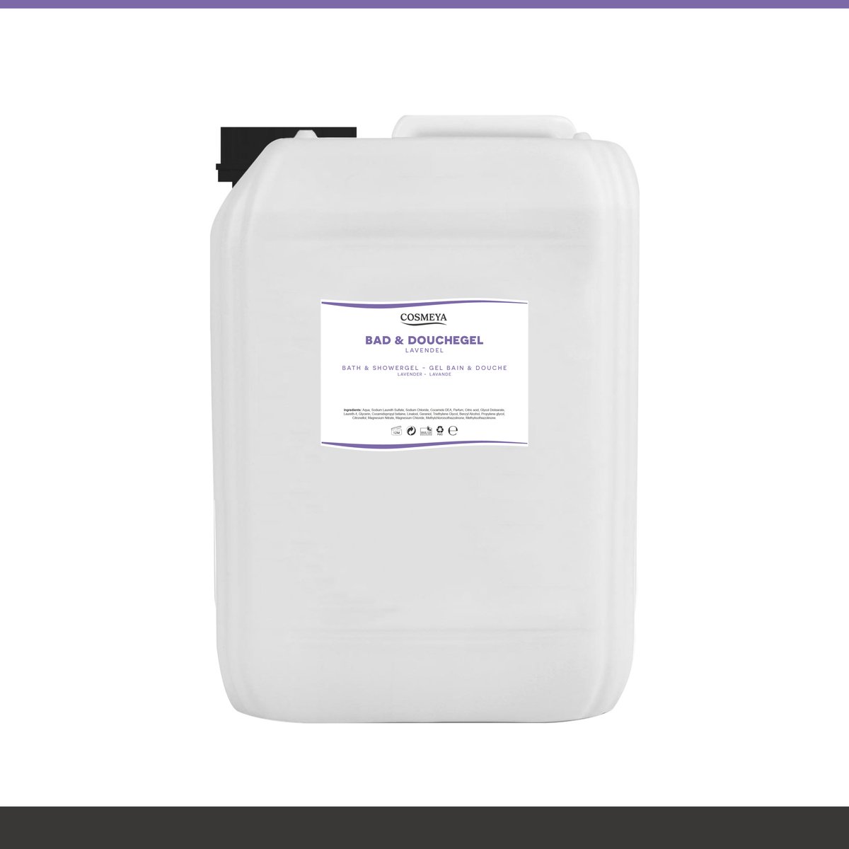 Bad & Douchegel - Lavendel - Paars/Parelmoer - 5 Liter - Jerrycan - Navulling - Navullen - Mannen - Heren - Dames - Vrouw - Shower gel - Showergel - Douche gel - Shampoo - Jerrycans - Voordeelverpakking - Body wash - Gel douche - Grootverpakking