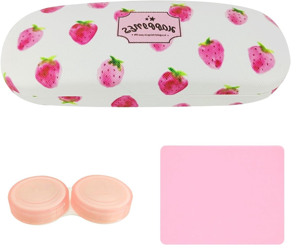 Duurzame en Handige Hardcase voor Zonnebrillen en Brillen in Leuke Cartoonstijl met Aardbei Design voor Vrouwen en Kinderen