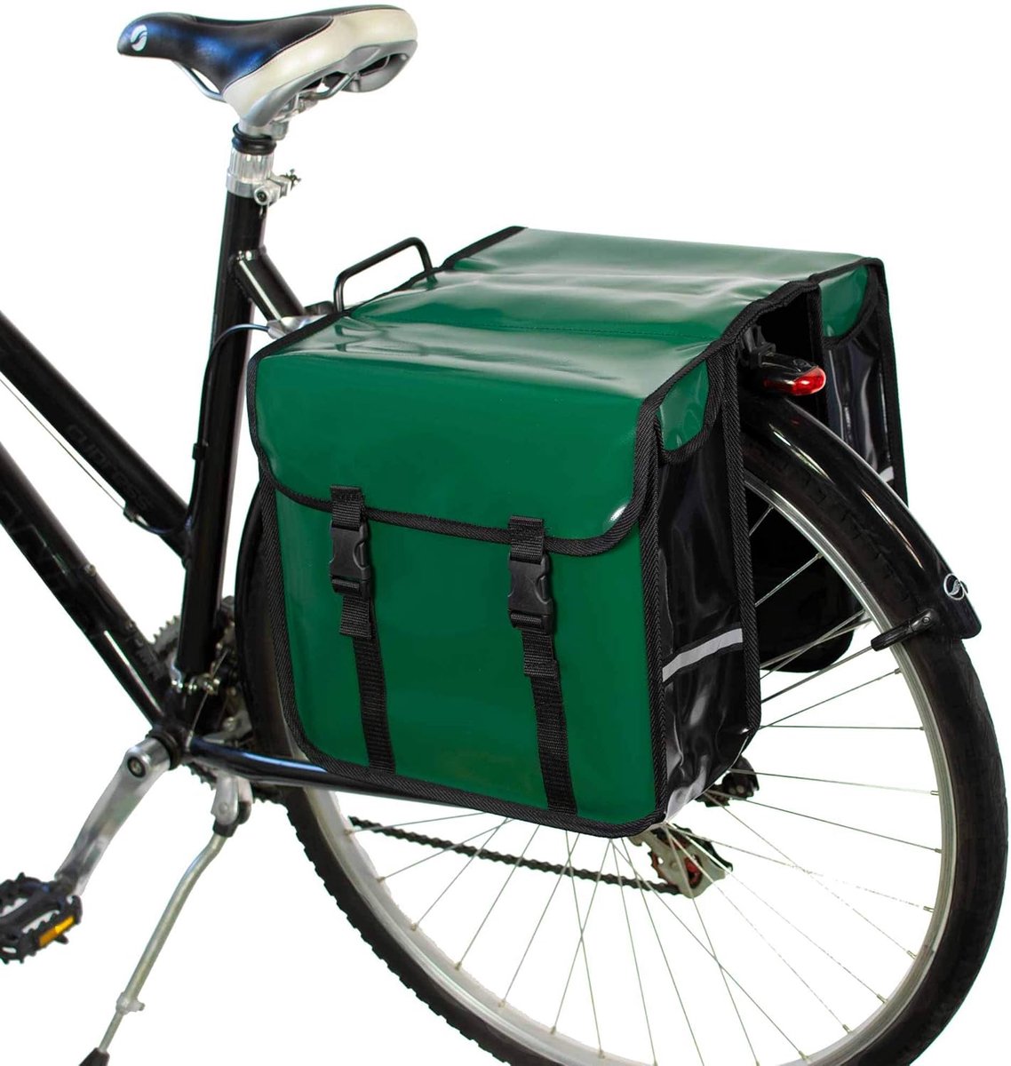 Dubbele Fietstassen - Fietsbagage Tassen - Dagelijkse Rit - Waterdicht Tarpaulin - 28L Capaciteit - Bosgroen