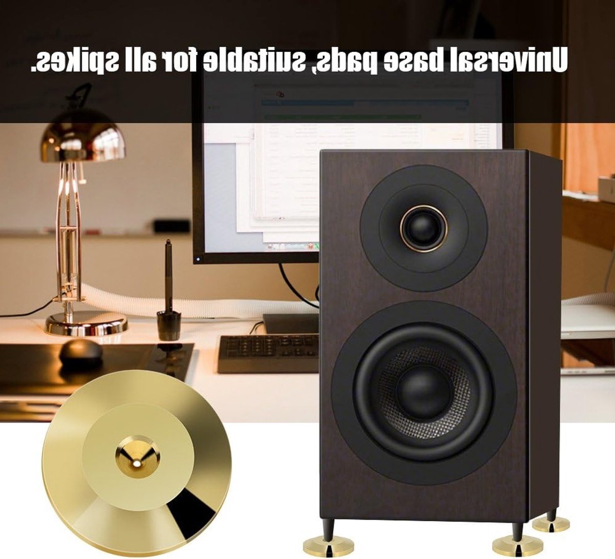 8 Stuks Spike Wasmachines voor Geluidsisolatie - Koper Speaker Voetmatten voor Versterkers en Audio Apparatuur thumbnail 6