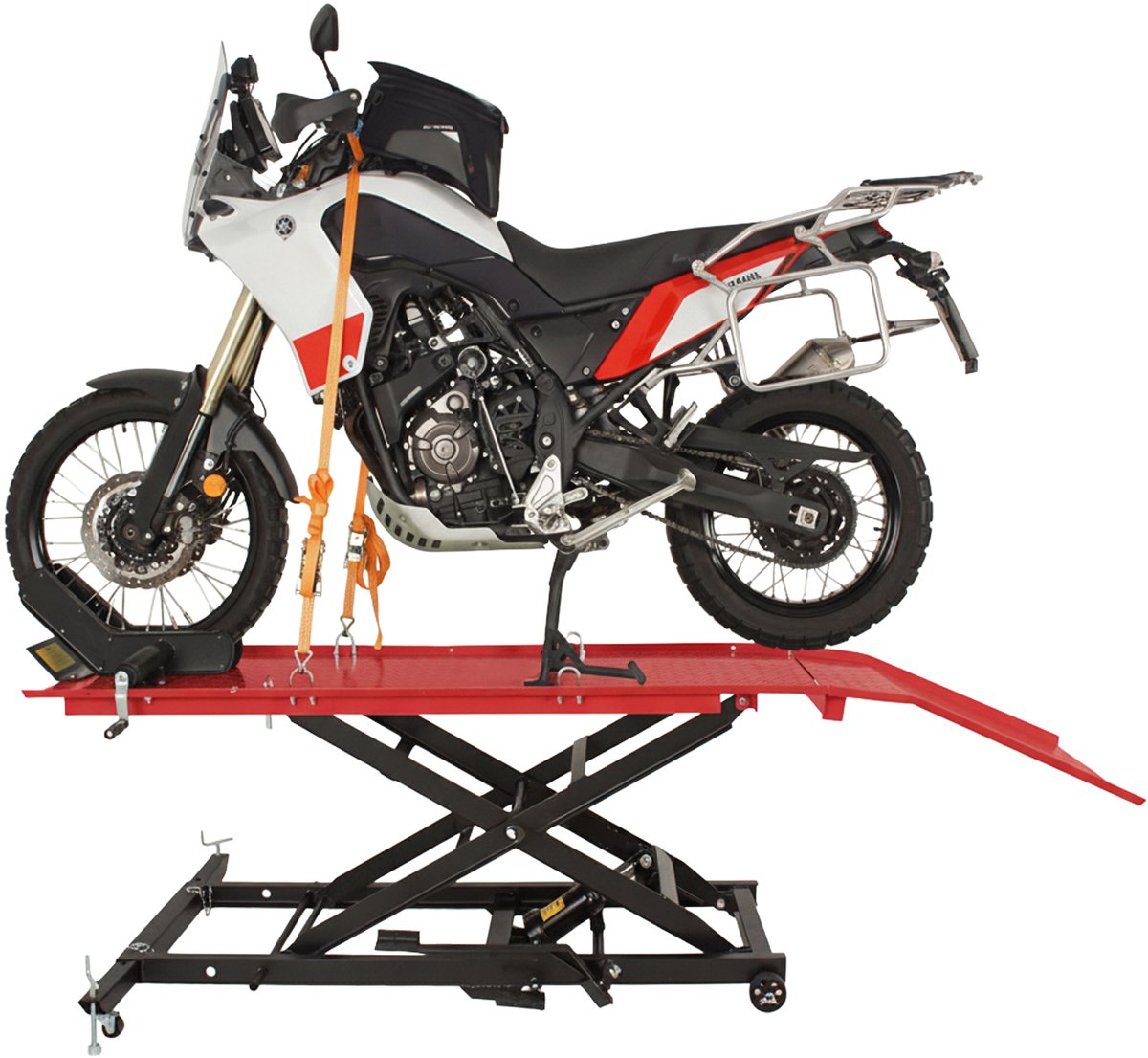 TRUTZHOLM Hydraulische Motorlift XL 560kg - Schaarlift Breedte 60cm - Motorfiets Heftafel Hefplatform Zwart Rood
