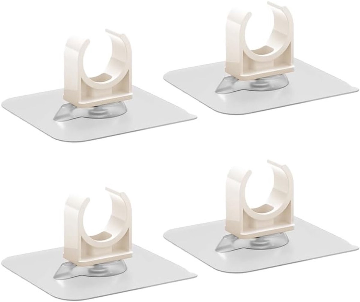 Set van 4 zelfklevende kunststof pijpklemmen van 40mm, verstelbare slangklemmen voor PVC waterleidingen, ideaal voor het bevestigen van leidingen en slangen