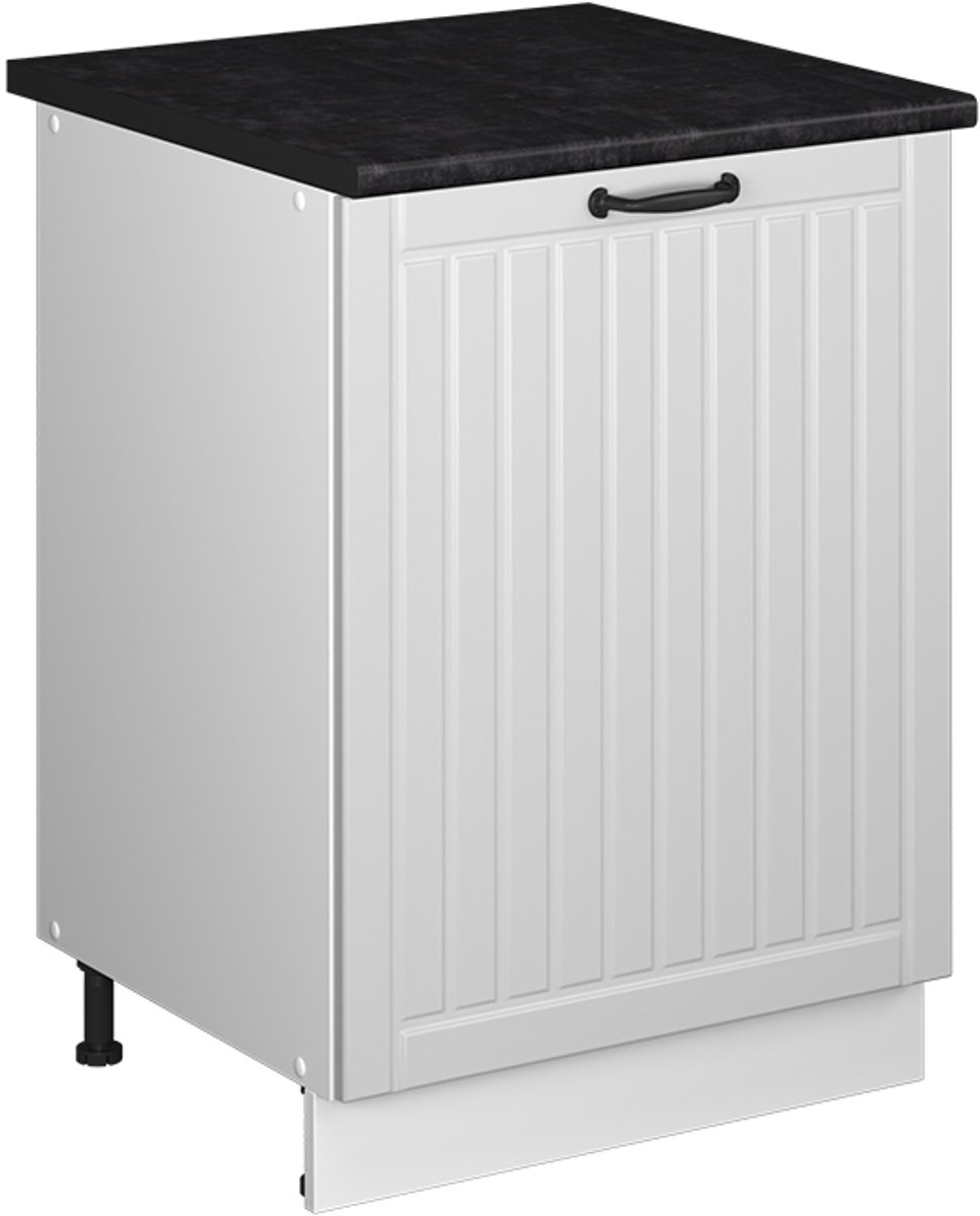 Vicco Keukenonderkast Fame-Line, Wit Landhuis/Wit, 60 cm 1 deur met werkblad Wit landelijk/Wit