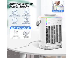 Draagbare Airconditioning - Mobiele Airco - 4-in-1 Luchtkoeler - 3 Snelheden - Mini Airconditioning - Slaapkamer - Kantoor