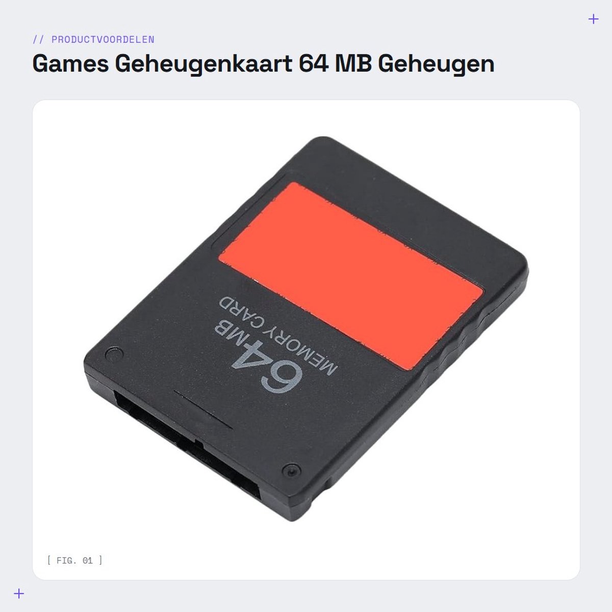 Dailygoods- Geheugenkaart 64 MB - Geheugen Save Card - Plug en Play - ABS - Hoge laadsnelheid - Compatibel met FMCB - Gamecard
