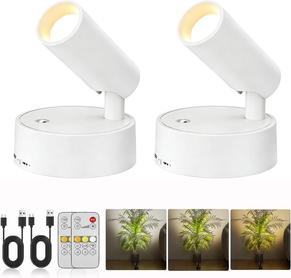 Krachtige 5500mAh batterij spotlight set van 4 voor helder licht en lange gebruiksduur